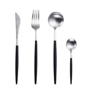 Modern Luxury Flatware (Silver and Black F…